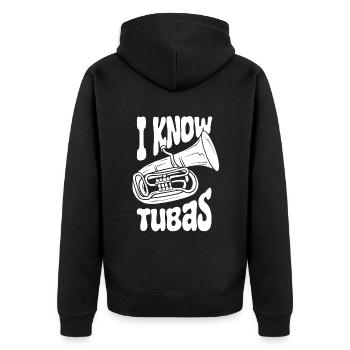 Fanfare Procession Tuba - Unisex Premium Organic Zip Hoodie - black - Back - Nico (187cm)