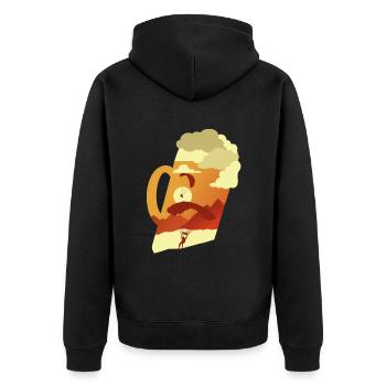 Lustiger Fallschirmspringer-Spruch Skydiver - Unisex Premium Bio Zip Hoodie - Schwarz - Hinten - Nico (187cm)