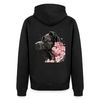 Cane Corso Cherry Blossom Dog Breed Japanese Sakur - Unisex Premium Organic Zip Hoodie - black - Back - Nico (187cm)