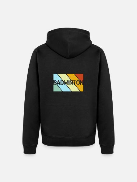 Badminton Retro - Unisex Premium Organic Zip Hoodie - black