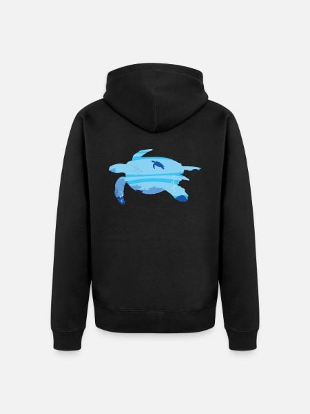 Sea Turtle Tortoise - Unisex Premium Bio Zip Hoodie - Schwarz