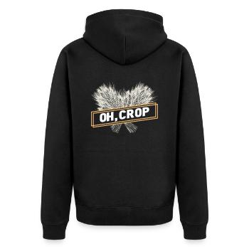 Farmer Farmer Grain Farmer Farm Country Egg - Unisex Premium Organic Zip Hoodie - black - Back - Nico (187cm)