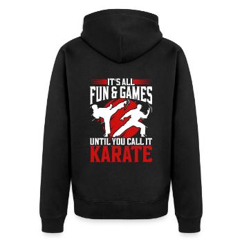 Tang Soo Do Arts Martiaux Shotokan - Veste à capuche bio Premium Unisexe - noir - Dos - Nico (187cm)