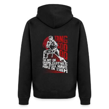 Tang Soo Do The Art Folding Clothes Have People - Veste à capuche bio Premium Unisexe - noir - Dos - Nico (187cm)