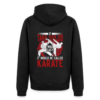 Tang Soo Do Arts Martiaux Shotokan - Veste à capuche bio Premium Unisexe - noir - Dos - Nico (187cm)