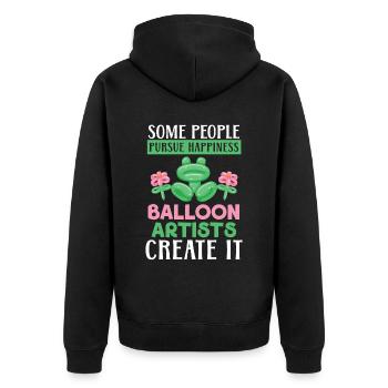 People are striving for happiness Balloon artists create - Unisex Premium Organic Zip Hoodie - black - Back - Nico (187cm)