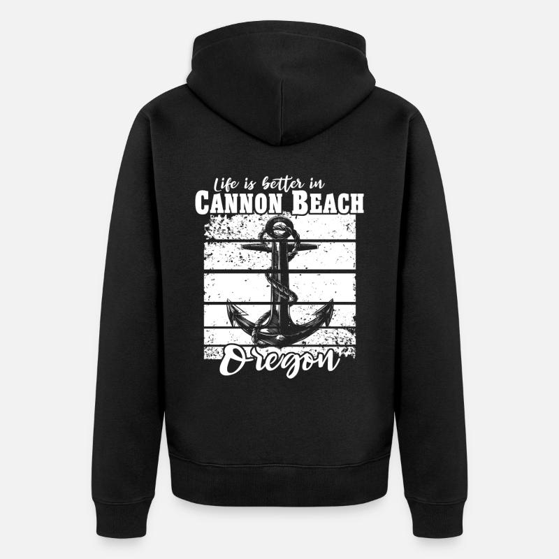 Cannon Beach OU - Veste à capuche bio Premium Unisexe - noir