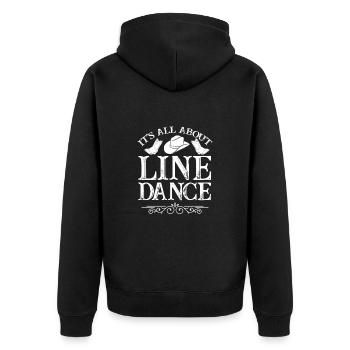 Linedance Country Line Dancer Linedancing Geschenk - Unisex Premium Bio Zip Hoodie - Schwarz - Hinten - Nico (187cm)