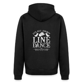 Linedance - Unisex Premium Bio Zip Hoodie - Schwarz - Hinten - Nico (187cm)