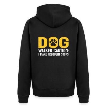 Dog Sitter Gift, Professional Dog Sitter - Unisex Premium Organic Zip Hoodie - black - Back - Nico (187cm)