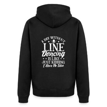 Linedance Country Line Dancer Linedancing Geschenk - Unisex Premium Bio Zip Hoodie - Schwarz - Hinten - Nico (187cm)