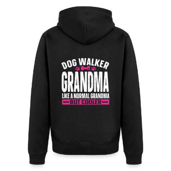Dog Sitter Gift, Professional Dog Sitter - Unisex Premium Organic Zip Hoodie - black - Back - Nico (187cm)