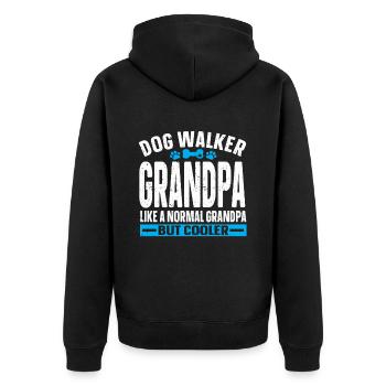 Dog Sitter Gift, Professional Dog Sitter - Unisex Premium Organic Zip Hoodie - black - Back - Nico (187cm)