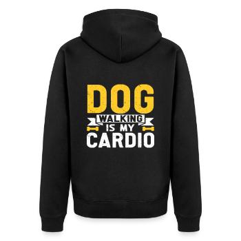 Cadeau de dog sitter, gardien de chien professionnel - Veste à capuche bio Premium Unisexe - noir - Dos - Nico (187cm)