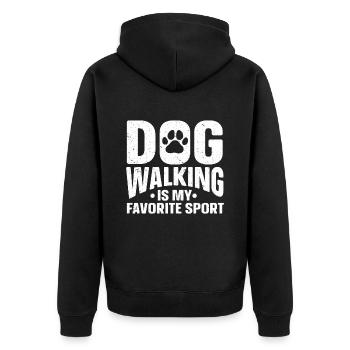 Dog Sitter Gift, Professional Dog Sitter - Unisex Premium Organic Zip Hoodie - black - Back - Nico (187cm)