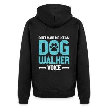 Dog Sitter Gift, Professional Dog Sitter - Unisex Premium Organic Zip Hoodie - black - Back - Nico (187cm)