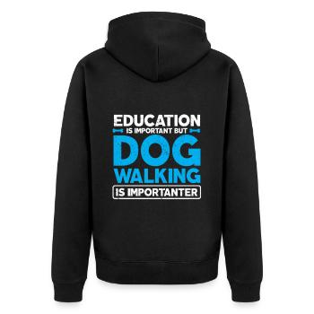 Dog Sitter Gift, Professional Dog Sitter - Unisex Premium Organic Zip Hoodie - black - Back - Nico (187cm)