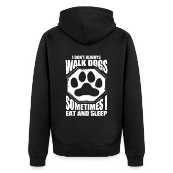 Dog Sitter Gift, Professional Dog Sitter - Unisex Premium Organic Zip Hoodie - black - Back - Nico (187cm)