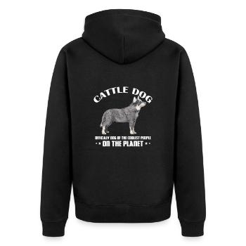 Cadeau de chien de bétail australien - Veste à capuche bio Premium Unisexe - noir - Dos - Nico (187cm)
