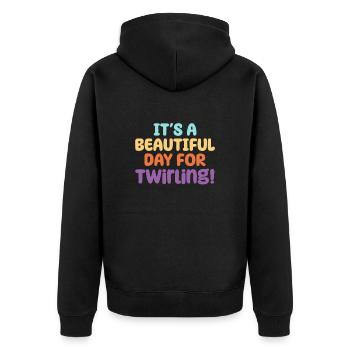 Baton Twirling Gymnastics Gymnastics Gift - Unisex Premium Organic Zip Hoodie - black - Back - Nico (187cm)