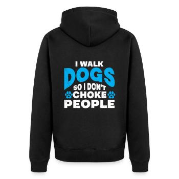 Dog Sitter Gift, Professional Dog Sitter - Unisex Premium Organic Zip Hoodie - black - Back - Nico (187cm)