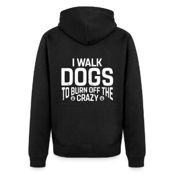Dog Sitter Gift, Professional Dog Sitter - Unisex Premium Organic Zip Hoodie - black - Back - Nico (187cm)
