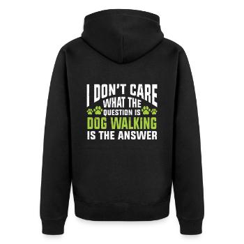 Dog Sitter Gift, Professional Dog Sitter - Unisex Premium Organic Zip Hoodie - black - Back - Nico (187cm)