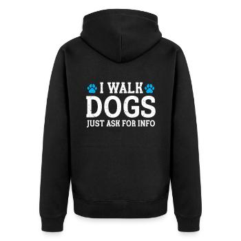 Cadeau de dog sitter, gardien de chien professionnel - Veste à capuche bio Premium Unisexe - noir - Dos - Nico (187cm)