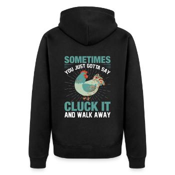 Rooster Chicken Farmer Farmers Farmers - Unisex Premium Organic Zip Hoodie - black - Back - Nico (187cm)