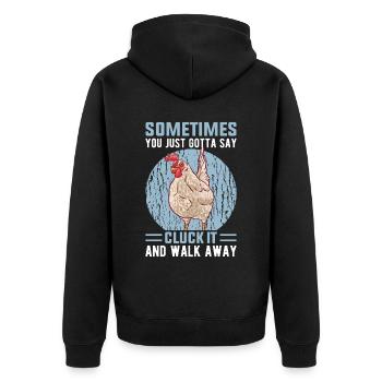 Rooster Chicken Farmer Farmers Farmers - Unisex Premium Organic Zip Hoodie - black - Back - Nico (187cm)