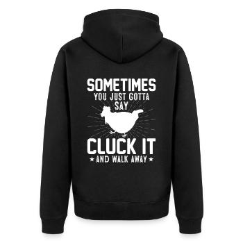 Rooster Chicken Farmer Farmers Farmers - Unisex Premium Organic Zip Hoodie - black - Back - Nico (187cm)