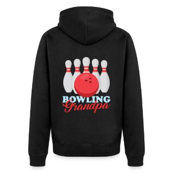 Bowling Grand-père Joueur de bowling Bowling Cadeau - Veste à capuche bio Premium Unisexe - noir - Dos - Nico (187cm)