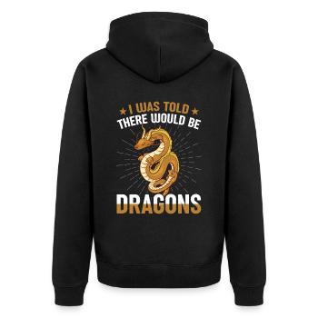 That there would be Dragon Renaissance Fair - Unisex Premium Organic Zip Hoodie - black - Back - Nico (187cm)