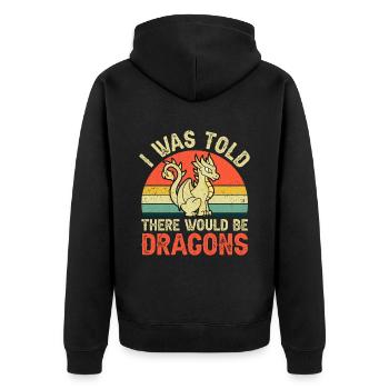 That there would be Dragon Renaissance Fair - Unisex Premium Organic Zip Hoodie - black - Back - Nico (187cm)