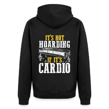 Mundharmonika Instrument und Mundharmonika - Unisex Premium Bio Zip Hoodie - Schwarz - Hinten - Nico (187cm)