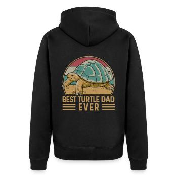 Tortue de mer Tortue Papa Rétro - Veste à capuche bio Premium Unisexe - noir - Dos - Nico (187cm)