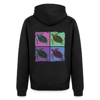 Sea Turtle Tortoise Retro Vintage - Veste à capuche bio Premium Unisexe - noir - Dos - Nico (187cm)