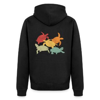 Sea Turtle Tortoise Retro Vintage - Veste à capuche bio Premium Unisexe - noir - Dos - Nico (187cm)