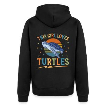 Sea Turtle Tortoise Retro Vintage - Veste à capuche bio Premium Unisexe - noir - Dos - Nico (187cm)