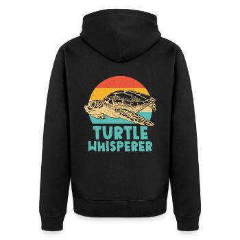 Sea Turtle Tortoise Retro Vintage - Veste à capuche bio Premium Unisexe - noir - Dos - Nico (187cm)