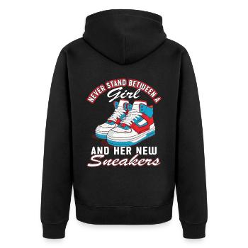« Sneaker Mom » Chaussure Drôle - Veste à capuche bio Premium Unisexe - noir - Dos - Nico (187cm)