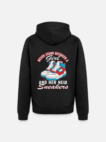 "Sneaker Mom" Lustiger Schuh - Unisex Premium Bio Zip Hoodie - Schwarz