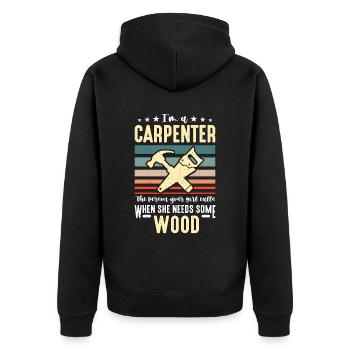 Je suis un charpentier La personne Charpentier Menuisier - Veste à capuche bio Premium Unisexe - noir - Dos - Nico (187cm)