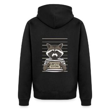Amateur de raton laveur collecte des ordures - Veste à capuche bio Premium Unisexe - noir - Dos - Nico (187cm)