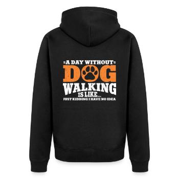 Dog Sitter Gift, Professional Dog Sitter - Unisex Premium Organic Zip Hoodie - black - Back - Nico (187cm)