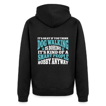 Dog Sitter Gift, Professional Dog Sitter - Unisex Premium Organic Zip Hoodie - black - Back - Nico (187cm)