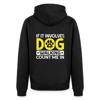 Dog Sitter Gift, Professional Dog Sitter - Unisex Premium Organic Zip Hoodie - black - Back - Nico (187cm)