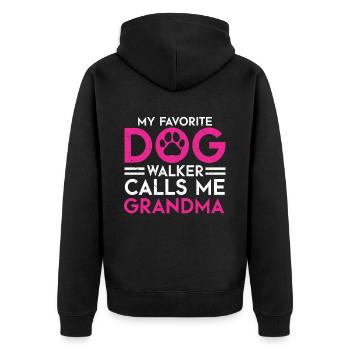 Cadeau de dog sitter, gardien de chien professionnel - Veste à capuche bio Premium Unisexe - noir - Dos - Nico (187cm)