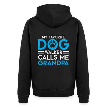 Dog Sitter Gift, Professional Dog Sitter - Unisex Premium Organic Zip Hoodie - black - Back - Nico (187cm)