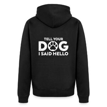Dog Sitter Gift, Professional Dog Sitter - Unisex Premium Organic Zip Hoodie - black - Back - Nico (187cm)